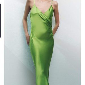 Zara | Draped Camisole Dress, Lime